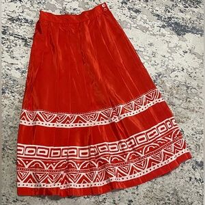 Liz‎ Claiborne Skirt Size 6 Stunning Orange Color Beach Cruise Office Fun
